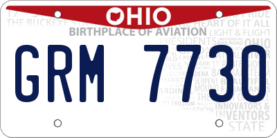 OH license plate GRM7730