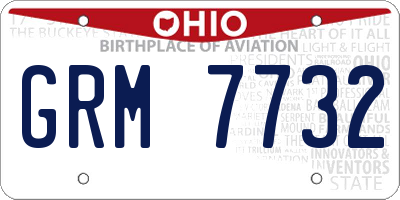 OH license plate GRM7732