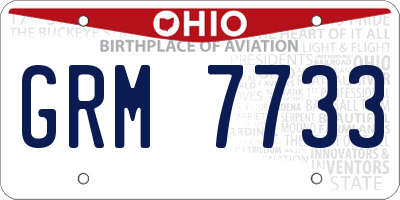 OH license plate GRM7733