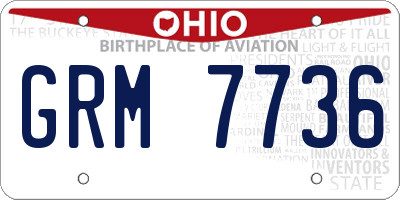 OH license plate GRM7736