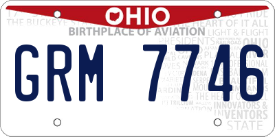 OH license plate GRM7746
