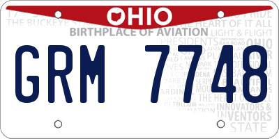 OH license plate GRM7748