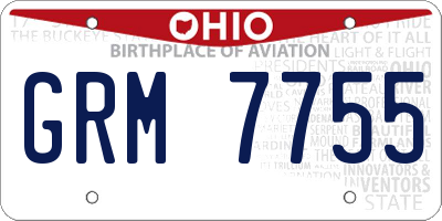 OH license plate GRM7755