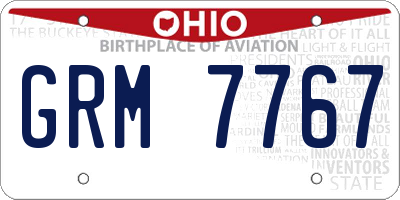 OH license plate GRM7767