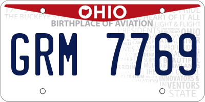 OH license plate GRM7769