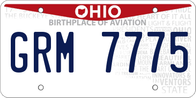 OH license plate GRM7775