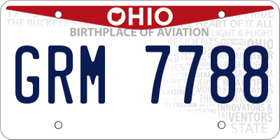 OH license plate GRM7788