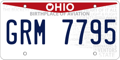 OH license plate GRM7795