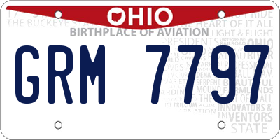OH license plate GRM7797