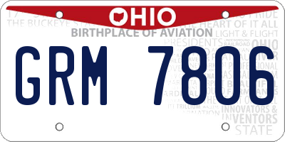 OH license plate GRM7806
