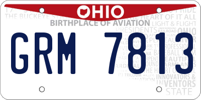 OH license plate GRM7813