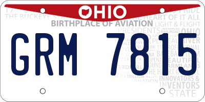 OH license plate GRM7815