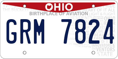 OH license plate GRM7824