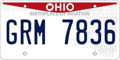OH license plate GRM7836