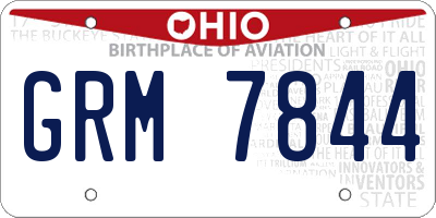 OH license plate GRM7844