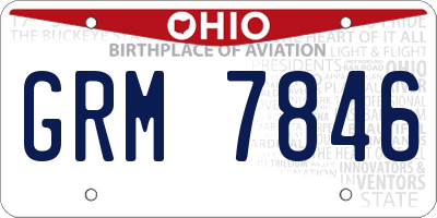 OH license plate GRM7846