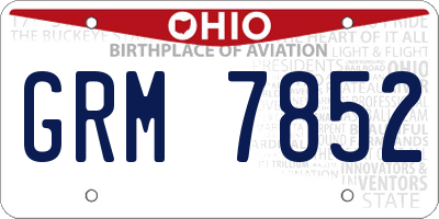 OH license plate GRM7852
