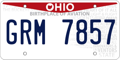 OH license plate GRM7857