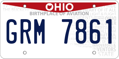OH license plate GRM7861