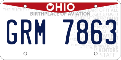 OH license plate GRM7863