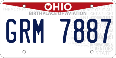 OH license plate GRM7887