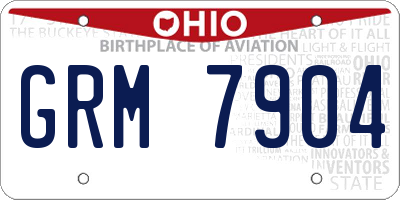 OH license plate GRM7904