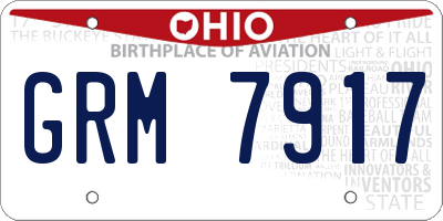 OH license plate GRM7917