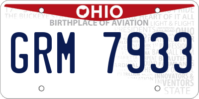 OH license plate GRM7933