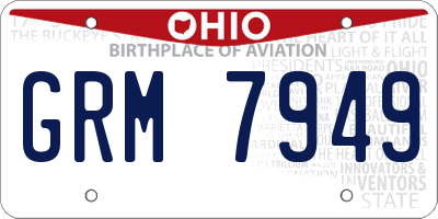 OH license plate GRM7949