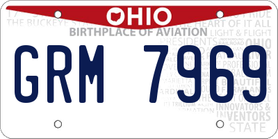 OH license plate GRM7969