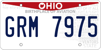 OH license plate GRM7975