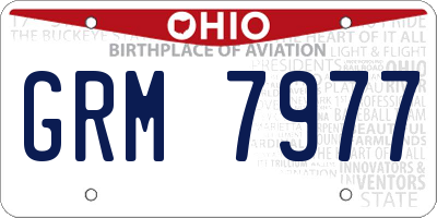 OH license plate GRM7977