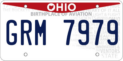 OH license plate GRM7979