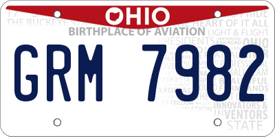 OH license plate GRM7982