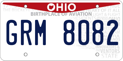 OH license plate GRM8082