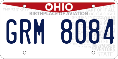 OH license plate GRM8084