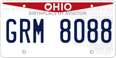 OH license plate GRM8088