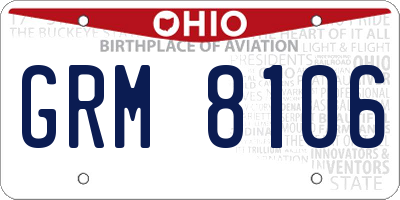 OH license plate GRM8106