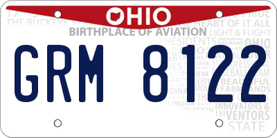 OH license plate GRM8122