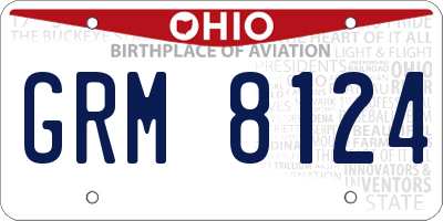 OH license plate GRM8124