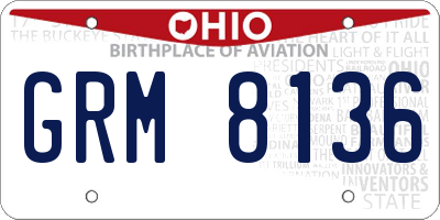 OH license plate GRM8136