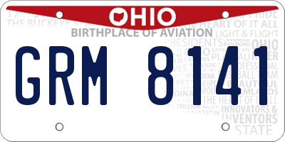 OH license plate GRM8141