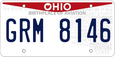 OH license plate GRM8146