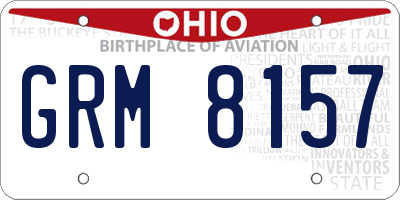OH license plate GRM8157