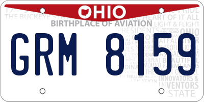OH license plate GRM8159