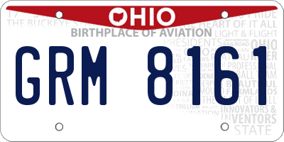 OH license plate GRM8161