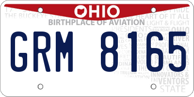 OH license plate GRM8165