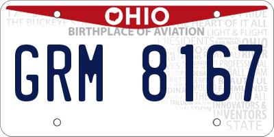 OH license plate GRM8167