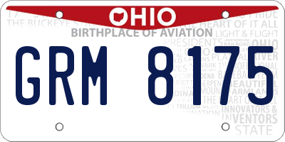 OH license plate GRM8175