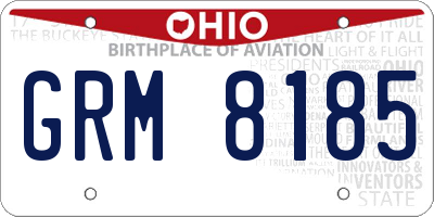 OH license plate GRM8185